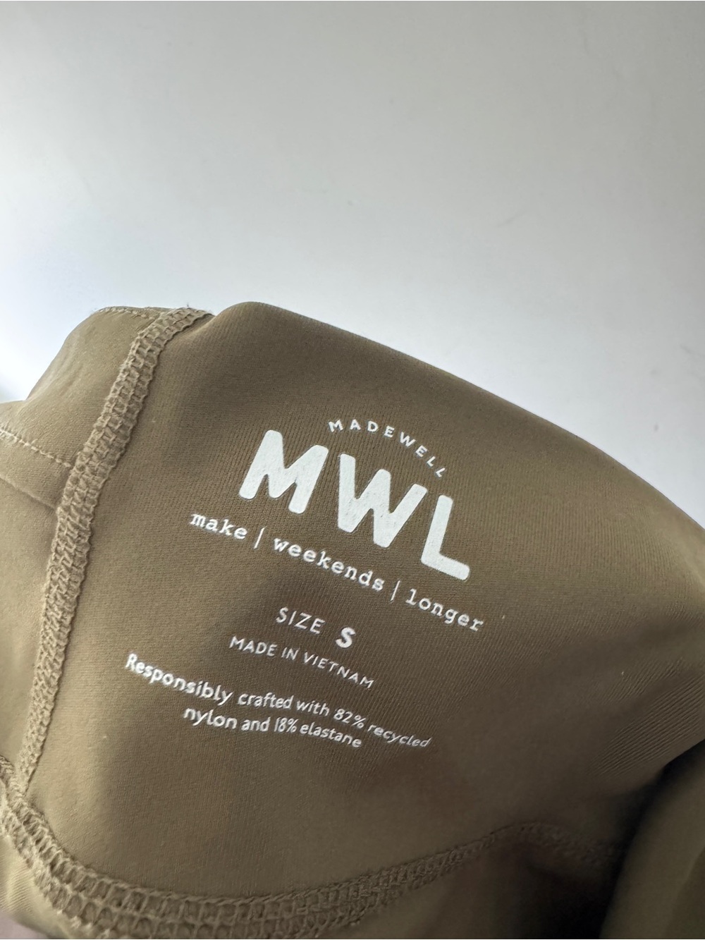 Madewell MWL High Rise 7" Olive Green Biker Shorts - Picture 6 of 7